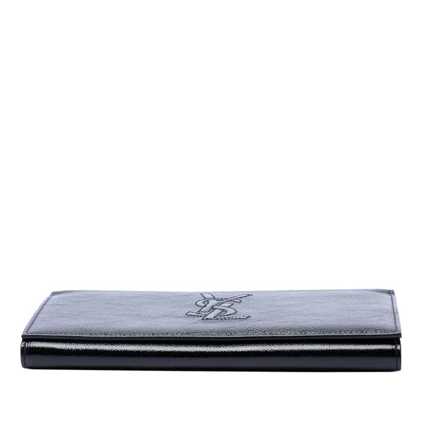 Saint Laurent Crinkled Calfskin Belle de Jour Chain Clutch Black Leather Very good condition - Inside View