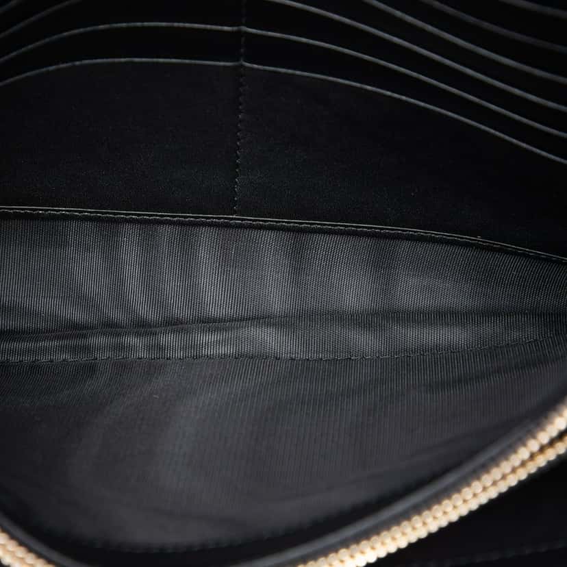 Saint Laurent Crinkled Calfskin Belle de Jour Chain Clutch Black Leather Very good condition - Model View