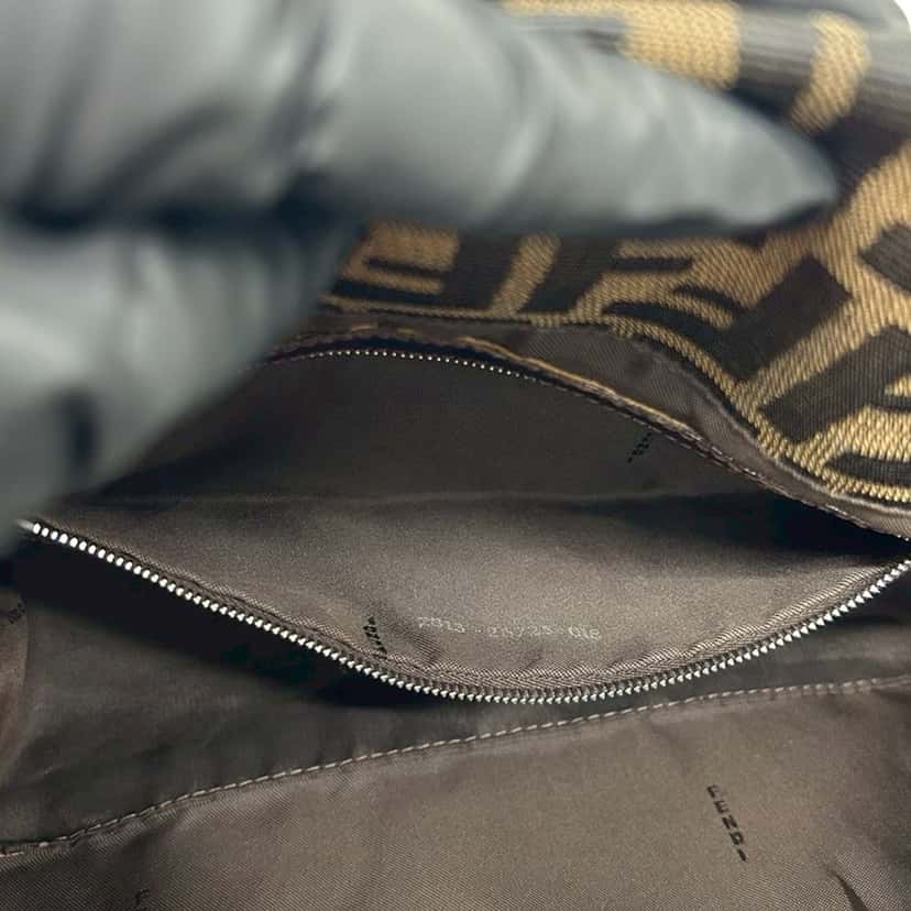 Fendi Zucca Canvas Double Flap Shoulder Bag Brown Very good condition - Model View