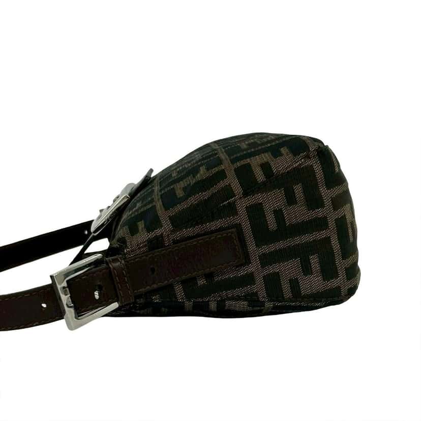 Fendi Zucca Canvas Double Flap Shoulder Bag Brown Very good condition - Box View