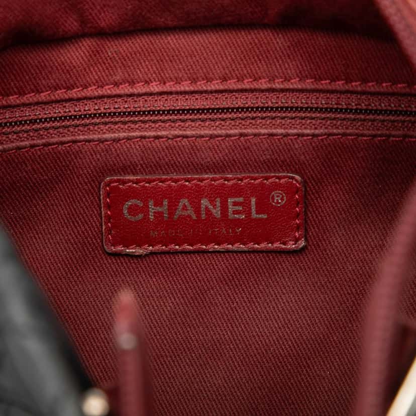 Chanel Small Quilted Aged Calfskin Cotton Club Tote Black Leather Very good condition - Box View