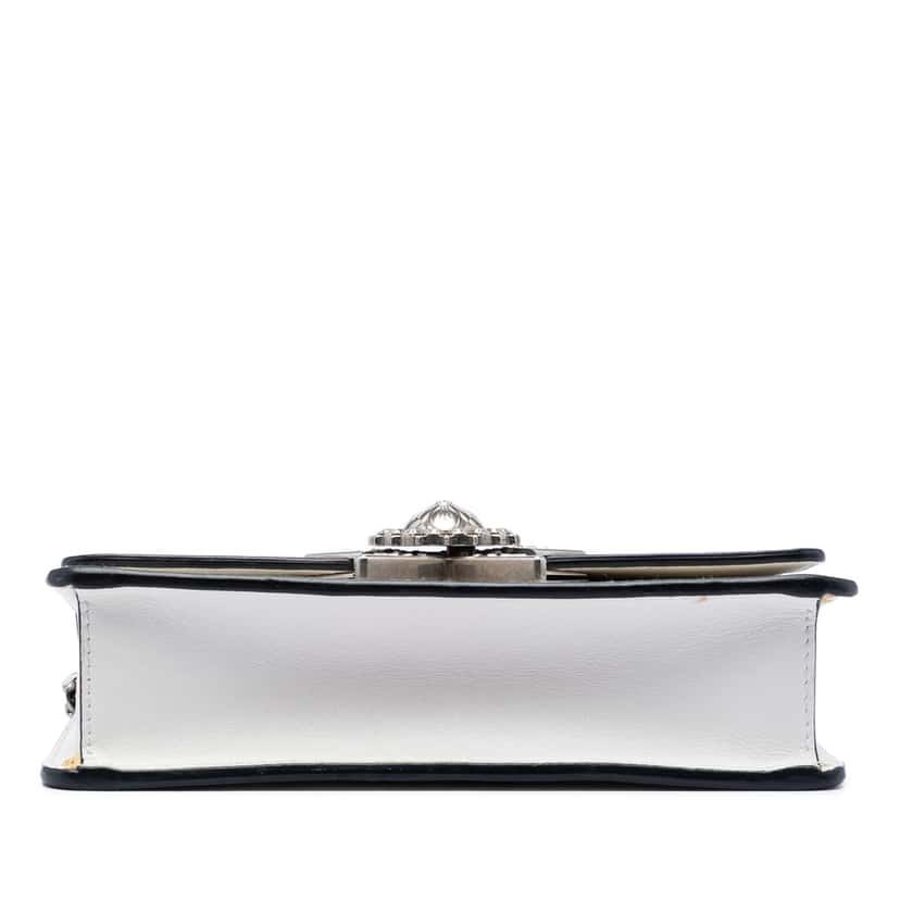 Miu Miu Smooth Leather Star Crystal Embellished Crossbody White Leather Very good condition - Inside View