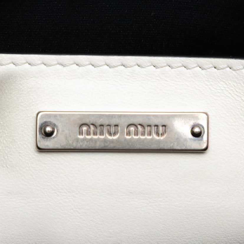 Miu Miu Smooth Leather Star Crystal Embellished Crossbody White Leather Very good condition - Box View