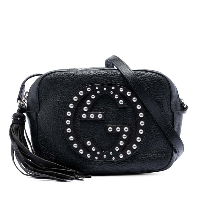 Gucci Studded Calfskin Soho Disco Crossbody Black Leather Very good condition - Front View