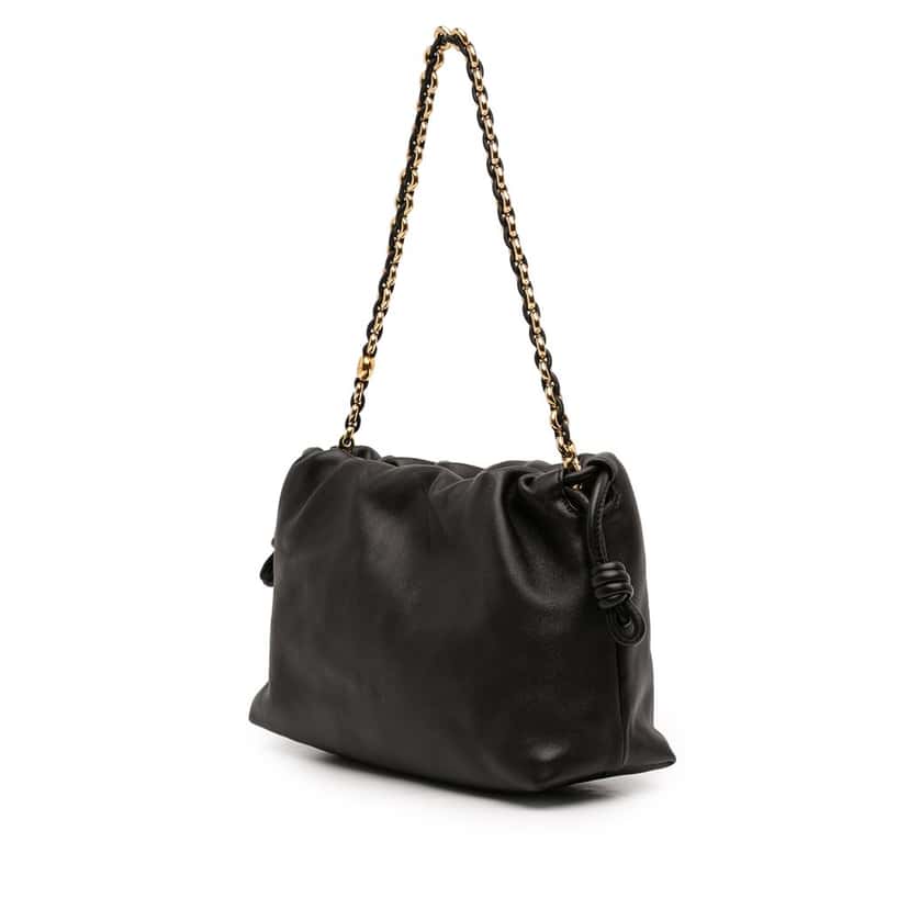 Loewe Medium Mellow Nappa Lambskin Flamenco Purse Black Leather Very good condition - Back View