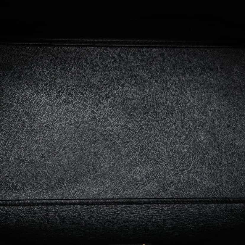Celine Medium Drummed Calfskin and Suede Trapeze Satchel Black Leather Very good condition - Model View