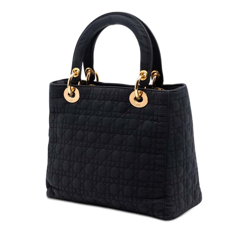 Dior Medium Nylon Microcannage Lady Dior Black Very good condition - Back View