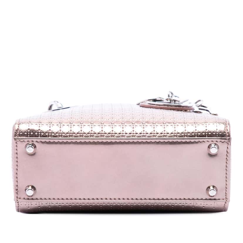 Dior Mini Metallic Patent Microcannage Lady Dior Pink Leather Very good condition - Inside View