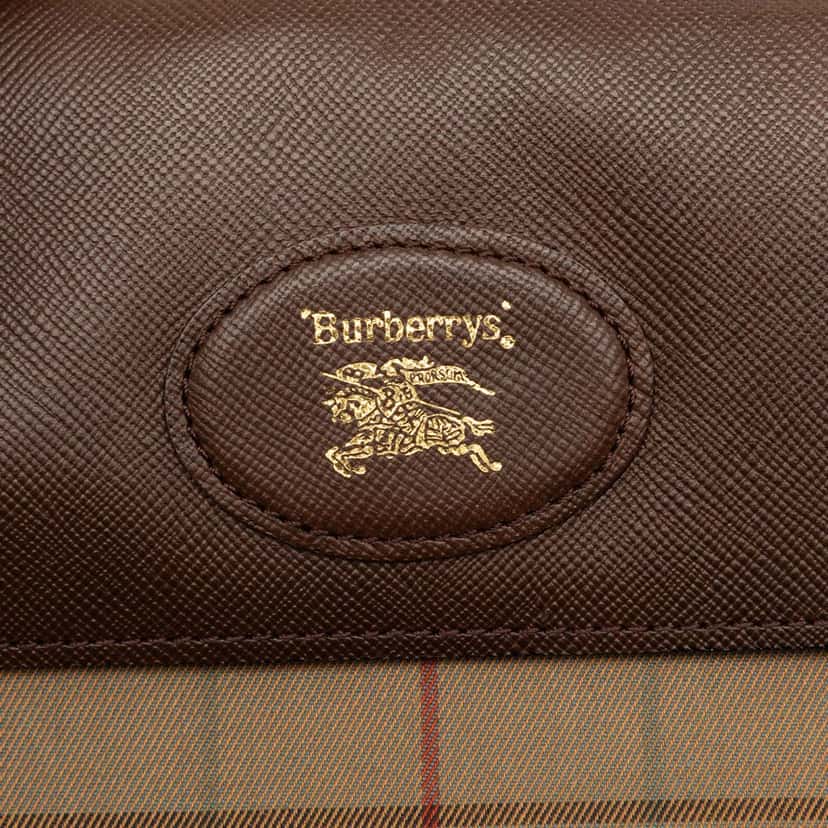 Burberry Vintage Check Canvas Clutch Brown Very good condition - Box View