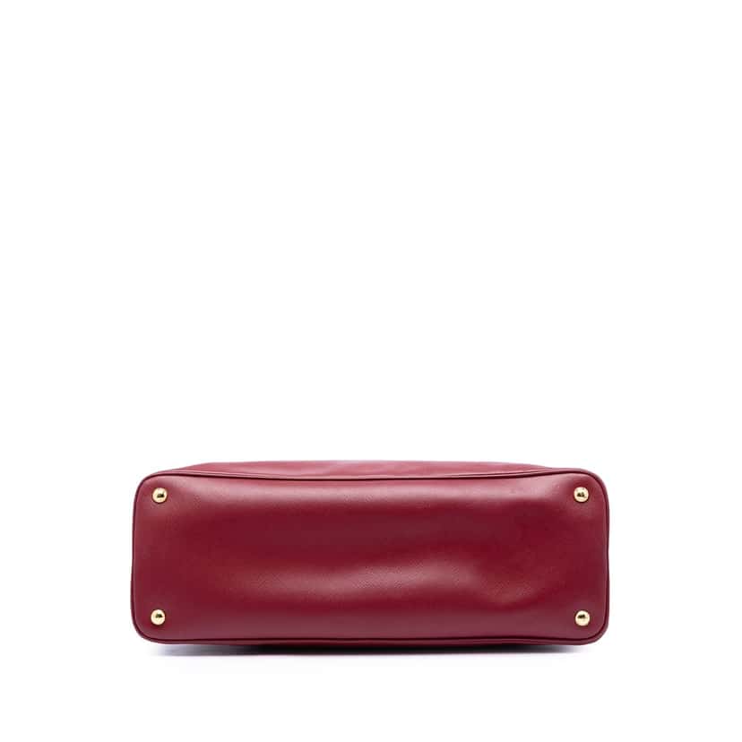 Prada Extra Large Saffiano Lux Promenade Satchel Red Leather Very good condition - Inside View