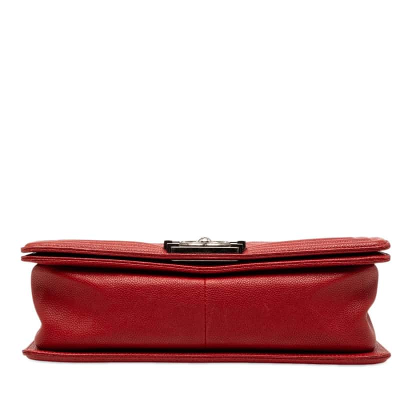 Chanel Old Medium Quilted Caviar Boy Flap Red Leather Very good condition - Inside View