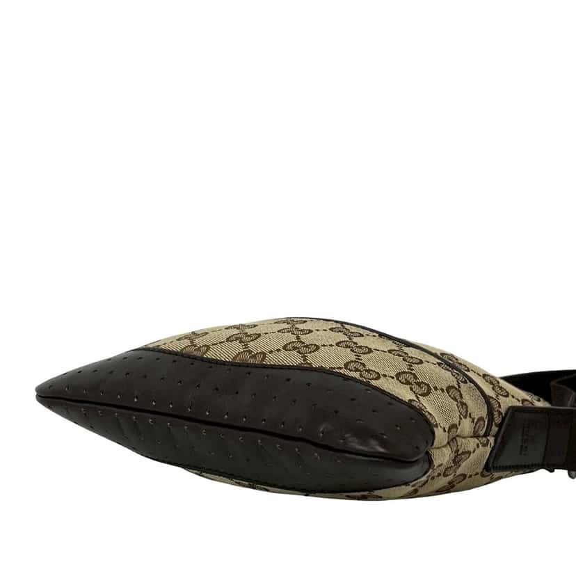 Gucci Small GG Canvas Perforated Crossbody Beige Very good condition - Model View