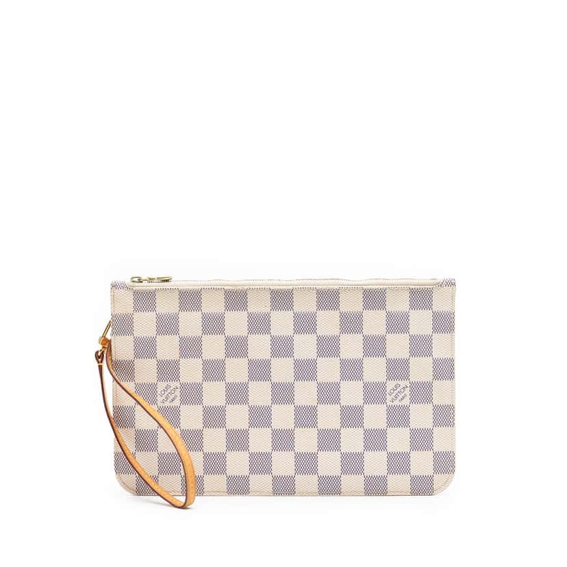 Louis Vuitton Damier Azur Neverfull MM Pouch White Very good condition - Front View