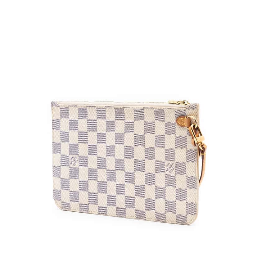 Louis Vuitton Damier Azur Neverfull MM Pouch White Very good condition - Back View