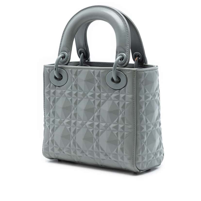 Dior Mini Ultra Matte Calfskin Diamond Cannage Lady Dior Other Leather Very good condition - Back View