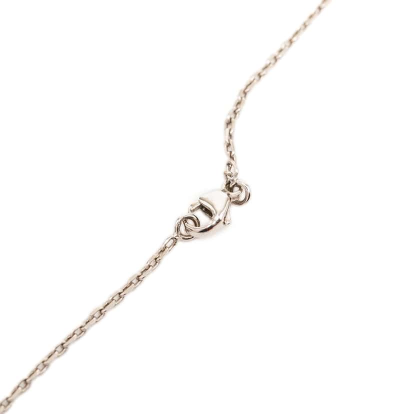 Hermès Palladium Plated and Swift O Kelly Pendant Necklace Silver Metal Very good condition - Inside View