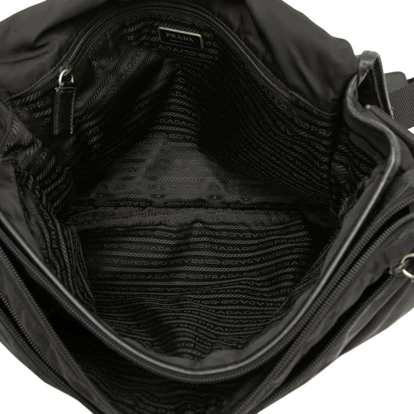 Prada Tessuto Double Buckle Messenger Bag Black Very good condition - Model View