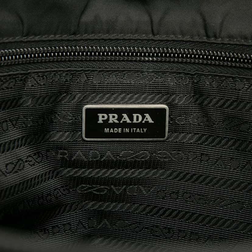 Prada Tessuto Double Buckle Messenger Bag Black Very good condition - Box View