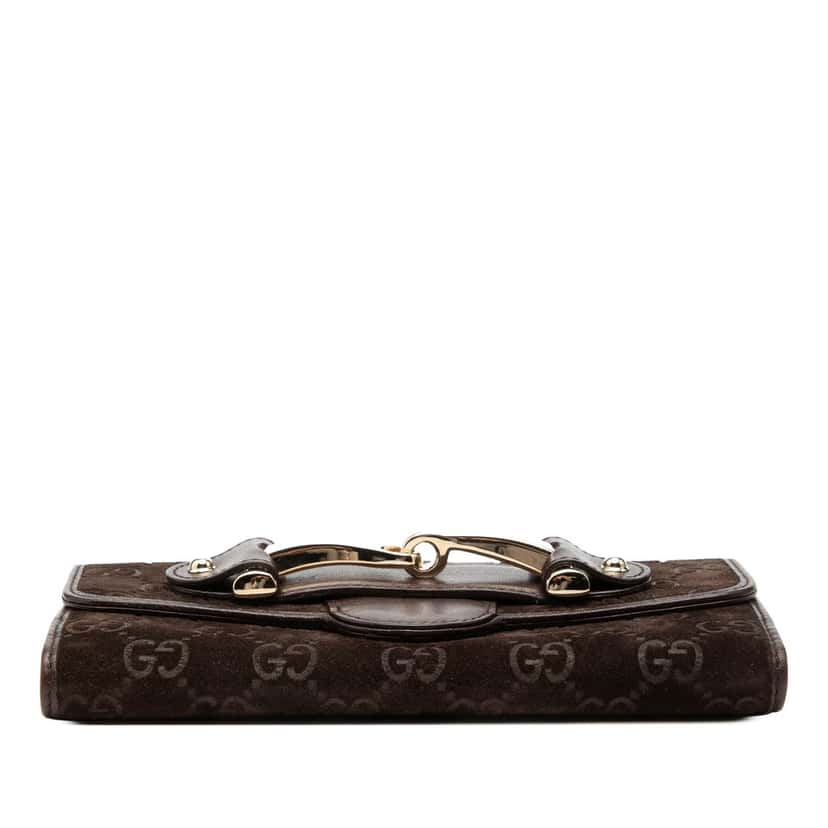 Gucci GG Suede Pelham Continental Long Wallet Brown Leather Very good condition - Inside View