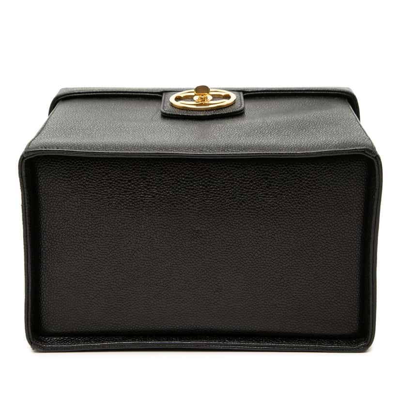 Chanel CC Caviar Vanity Box Case Black Leather Very good condition - Inside View