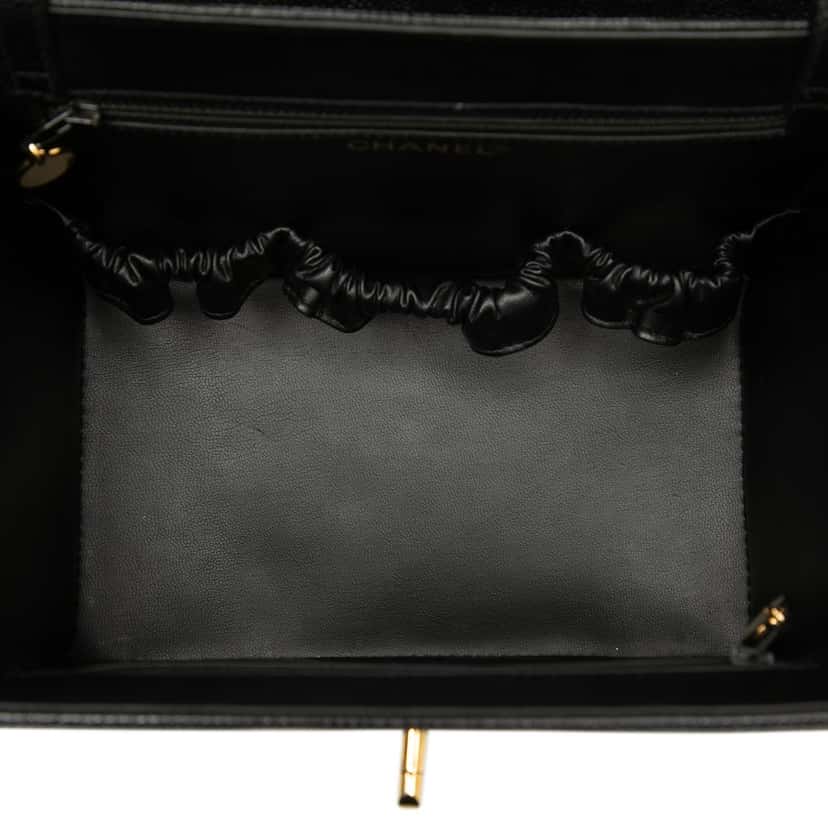 Chanel CC Caviar Vanity Box Case Black Leather Very good condition - Model View