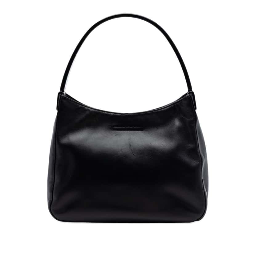 Prada Nappa Leather Shoulder Bag Black Leather Very good condition - Front View