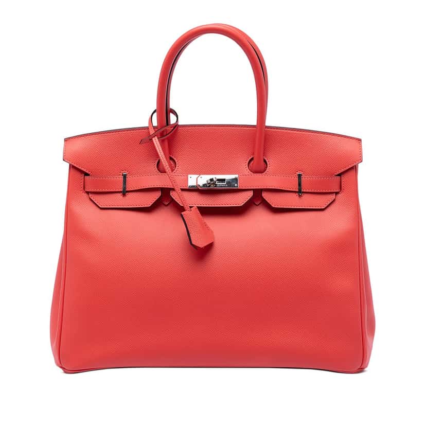 Hermès Epsom Birkin Retourne 35 Red Leather Very good condition - Front View
