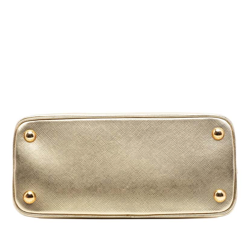 Prada Small Saffiano Lux Promenade Satchel Gold Leather Very good condition - Inside View