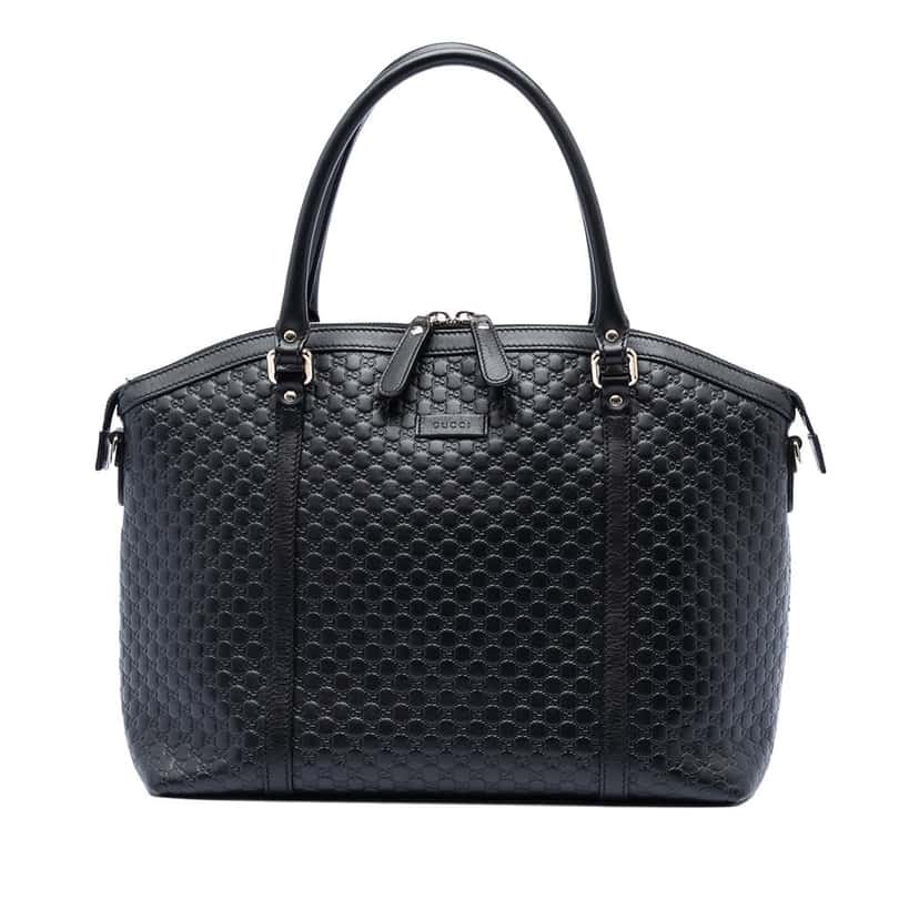 Gucci Large Microguccissima Dome Satchel Black Leather Very good condition - Front View