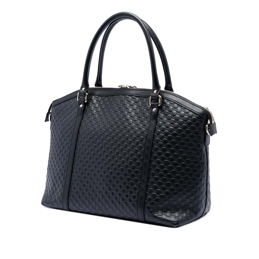 Gucci Large Microguccissima Dome Satchel Black Leather Very good condition - Back View