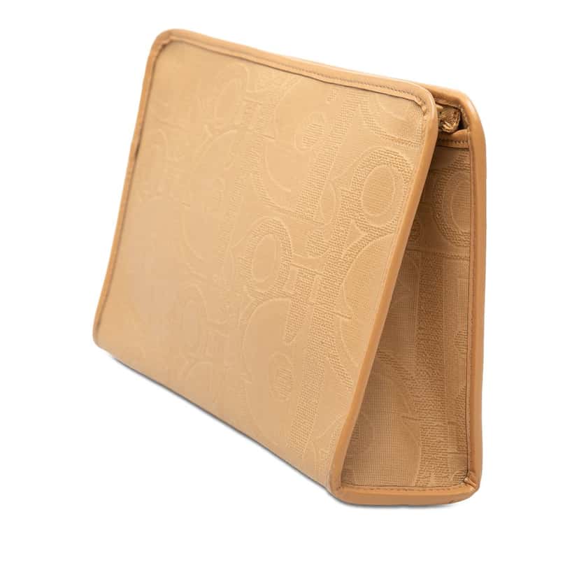 Dior Diorissimo Trotter Coated Canvas Clutch Brown Very good condition - Back View