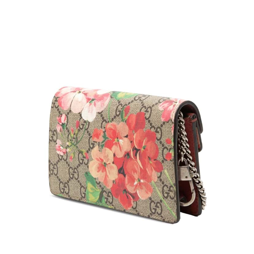 Gucci Mini GG Supreme Blooms Dionysus Crossbody Beige Good condition - Back View