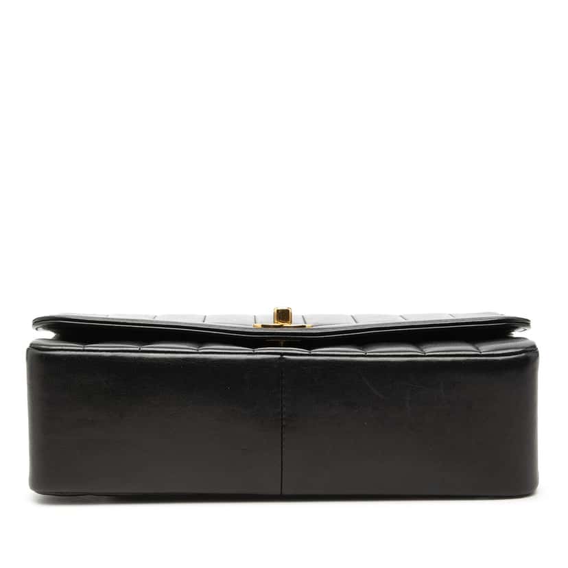 Chanel Medium Vertical Quilted Lambskin Mademoiselle Crossbody Black Leather Very good condition - Inside View