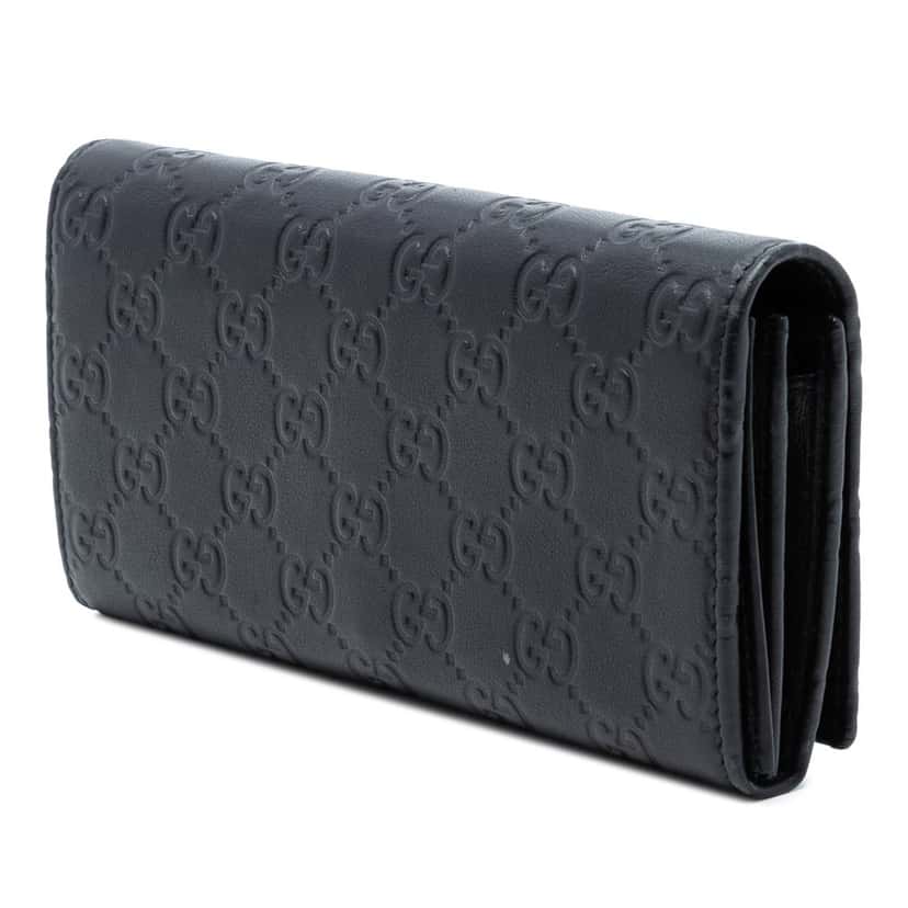 Gucci Guccissima Emily Wallet On Chain Black Leather Very good condition - Back View