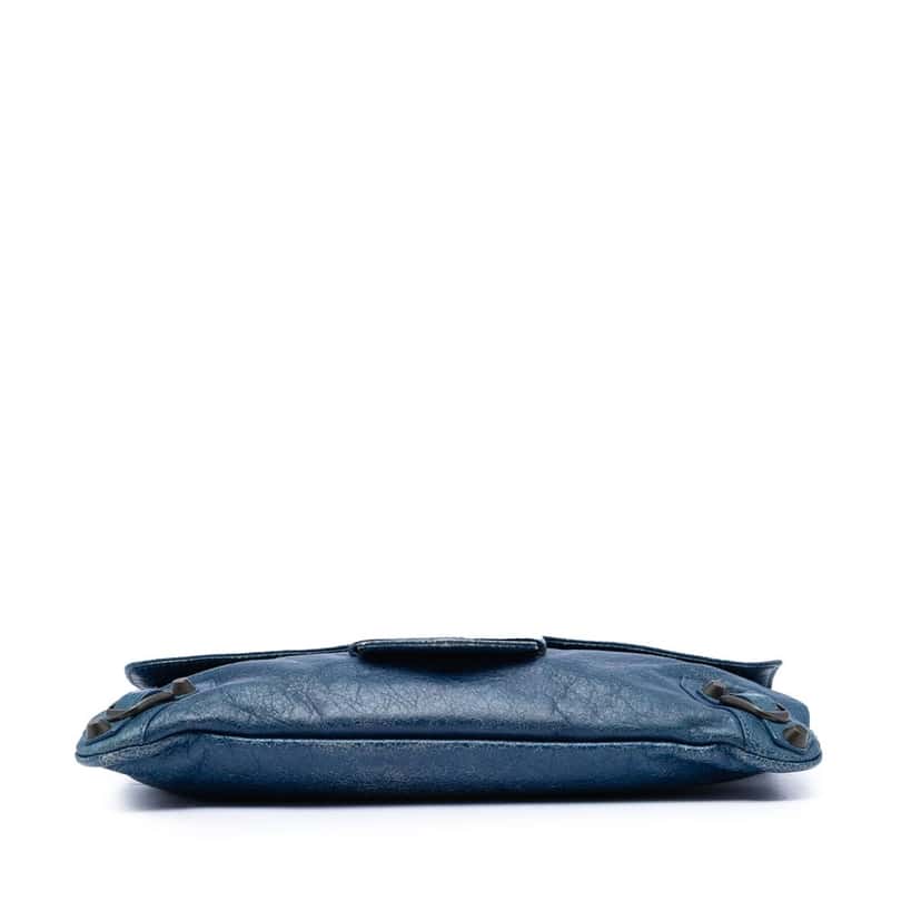 Balenciaga Lambskin Motocross Classic Envelope Clutch Blue Leather Very good condition - Inside View