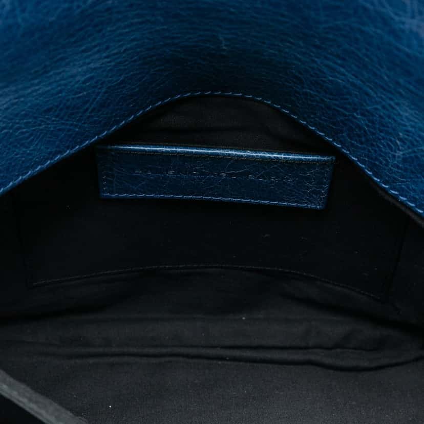 Balenciaga Lambskin Motocross Classic Envelope Clutch Blue Leather Very good condition - Model View