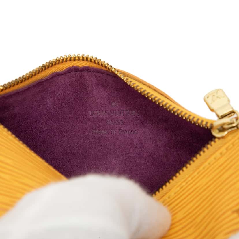Louis Vuitton Epi Papillon Pochette Yellow Leather Very good condition - Box View