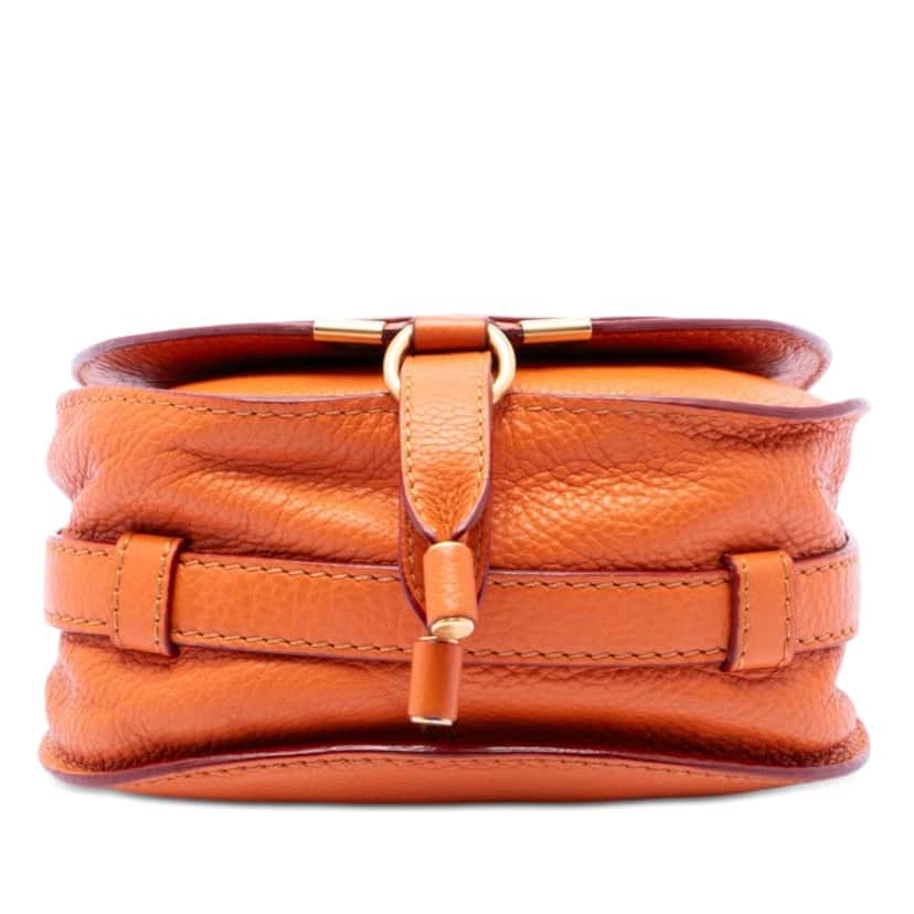 Chloé Small Grained Leather Marcie Saddle Crossbody Orange Leather Very good condition - Inside View
