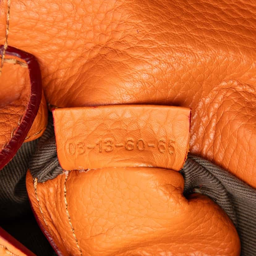 Chloé Small Grained Leather Marcie Saddle Crossbody Orange Leather Very good condition - Box View