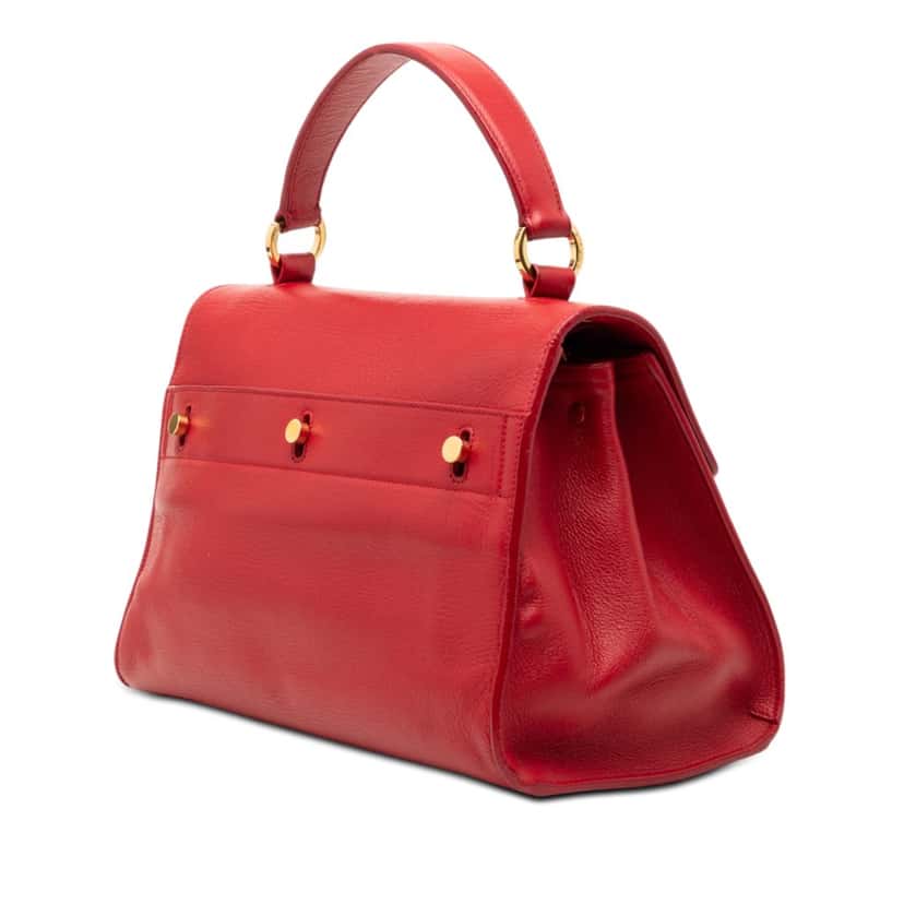 Saint Laurent Small Leather Muse Two Satchel Red Leather Very good condition - Back View