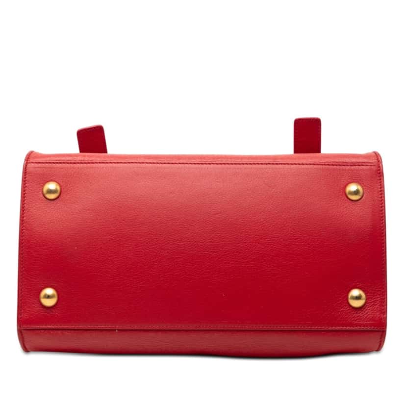 Saint Laurent Small Leather Muse Two Satchel Red Leather Very good condition - Inside View