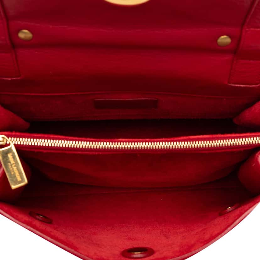 Saint Laurent Small Leather Muse Two Satchel Red Leather Very good condition - Model View