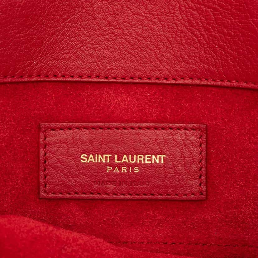 Saint Laurent Small Leather Muse Two Satchel Red Leather Very good condition - Box View