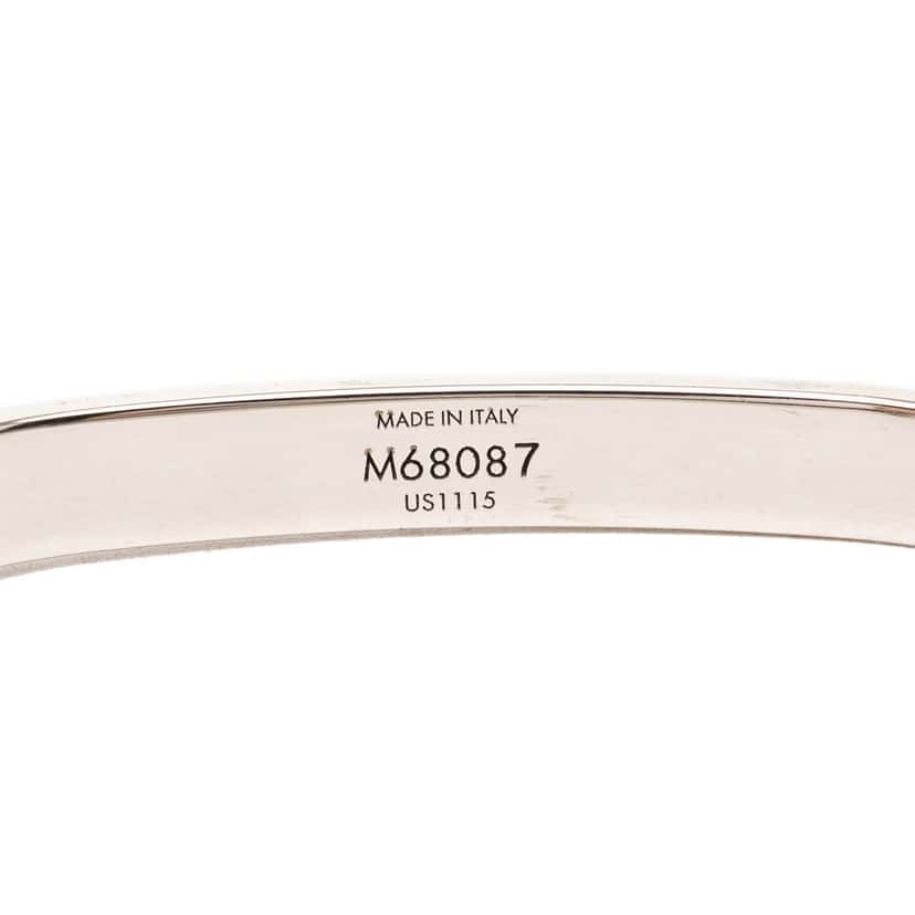 Louis Vuitton Brass Hinge Lock Bangle Silver Metal Very good condition - Model View