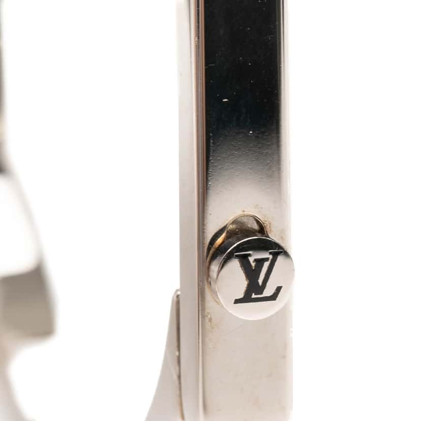 Louis Vuitton Brass Hinge Lock Bangle Silver Metal Very good condition - Box View