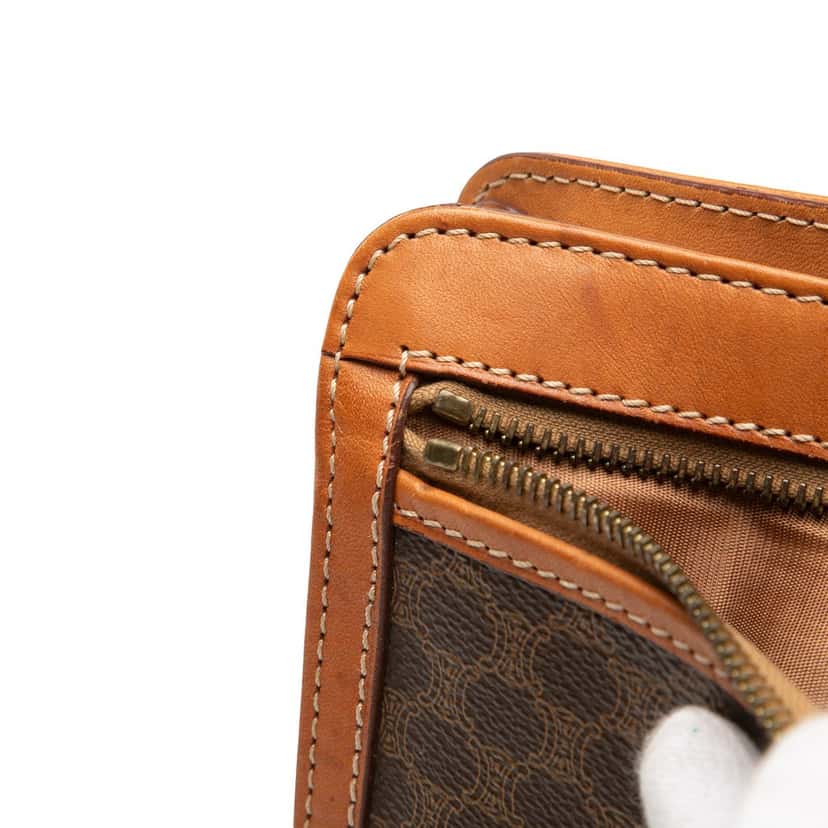 Celine Macadam Coated Canvas Clutch Brown Good condition - Box View