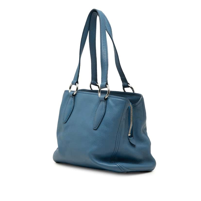 Miu Miu Small Vitello Phenix Satchel Blue Leather Very good condition - Back View