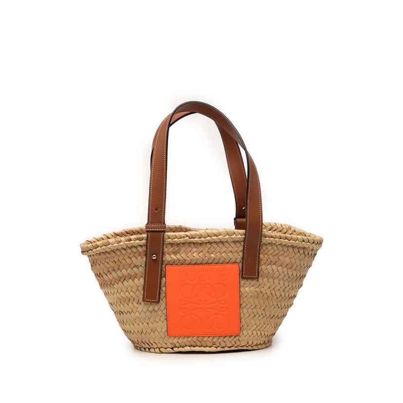 Loewe Small Raffia Basket Tote Beige Very good condition - Front View