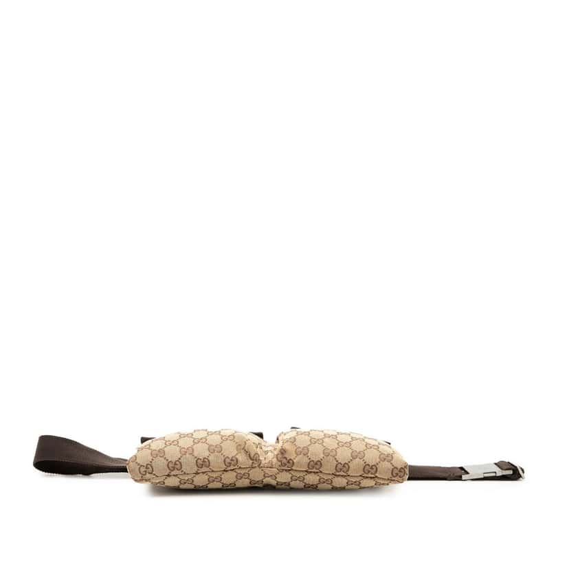 Gucci GG Canvas Double Pocket Belt Bag Beige Very good condition - Inside View