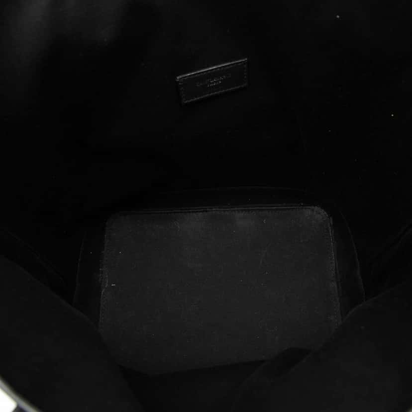 Saint Laurent Raffia Teddy Shopping Tote Black Very good condition - Model View